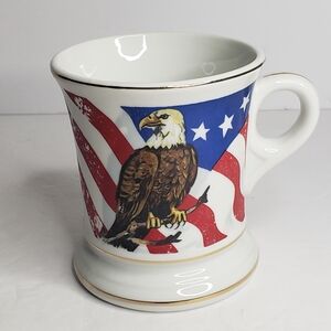 Vintage ceramic mug featuring a patriotic design.  247
